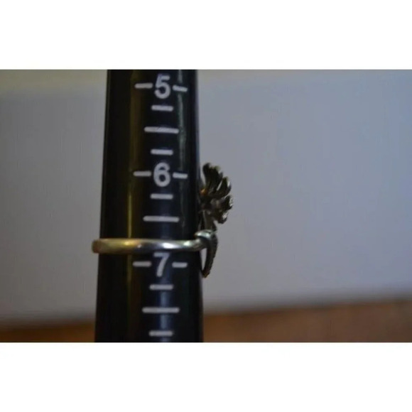 Sterling Silver Marcasite Sunflower Ring Size 6.75 - Picture 8 of 9